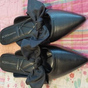 Elegant Black Bow Women's Shoes